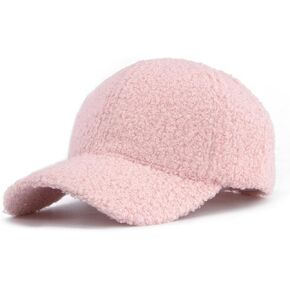 Women Winter-Hat Teddy-Fleece Lamb Wool Baseball-Caps - Outdoor Warm Adjustable Beanie Cap Hats Xmas Gifts