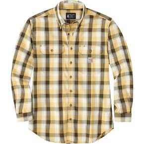 Carhartt Men's Flame Resistant Force Rugged Flex Loose Fit Midweight Twill Plaid Shirt