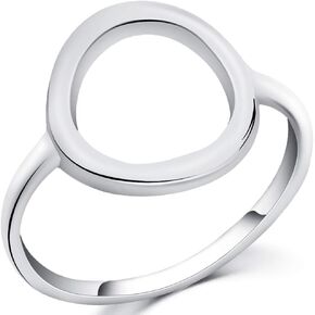 Jude Jewelers Stainless Steel Classical Simple Plain Open Karma Statement Promise Ring