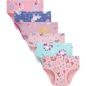 Finihen Toddler Girls Cotton Underwear Cute Print Briefs Little girls Panties Soft Multipacks