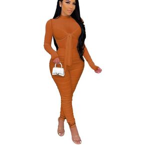 Dezraia Sexy Jumpsuits for Women One Piece Outfit Bodycon Jumpers Lace Rompers Long Pants Suits Party Club
