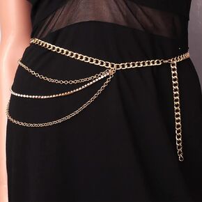 Bounzhi Body Chain Belt Boho Bikini Waist Chains Sexy Beach Body Chain Gothic Belly Chain for Women and Girls