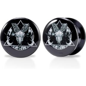 1 Pair Acrylic Solid Screw On Ear Plugs Tunnels Jesus Christ Epoxy Allergy Free 2g - 1 Inch Stretcher Art Color Portrait Drawing For Women For Men Body Piercing Jewelry