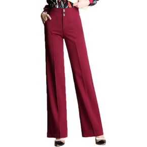 CHARTOU Women's High Waist Double-Button Closure Boot-Cut Dress Pants