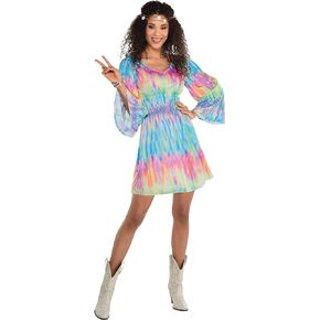 Festival Tie Dye Dress - Adult Standard Size, Multicolor - 1 Pc.