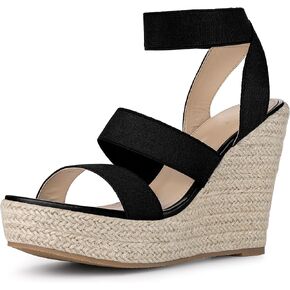 Allegra K Women's Platform Slingback Ankle Strap Espadrille Wedges Heel Sandals