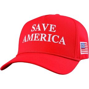 Donald Trump Red Save America Hat | Trump 2024 MAGA Style USA Trucker Hat for Republicans and President Supporters | Great for Trump Rally