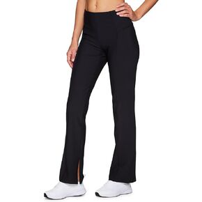 RBX Flare Legging for Women, Full Length Ottoman Rib High Waisted Yoga Pants with Split Hem