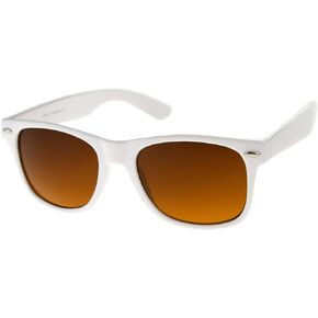 zeroUV - Blue Blocking Driving Horn Rimmed Sunglasses Amber Tinted Lens 54mm