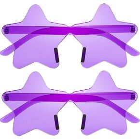 2 Pair Star Shaped Sunglasses Transparent Color Star Glasses Pentagram Glasses for Women Children Party Favor