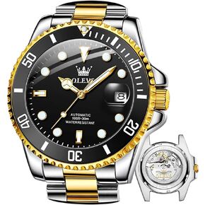 OLEVS Men Automatic Mechanical Watches Self Winding Luxury Stainless Steel Men Watch No Battery