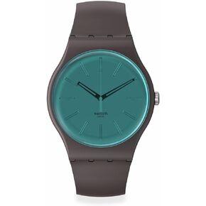 Swatch Unisex Casual Brown Watch Bio-sourced Material Quartz Dark Duality