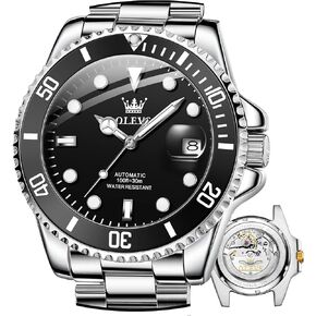 OLEVS Men Automatic Mechanical Watches Self Winding Luxury Stainless Steel Men Watch No Battery in Saudi Arabia