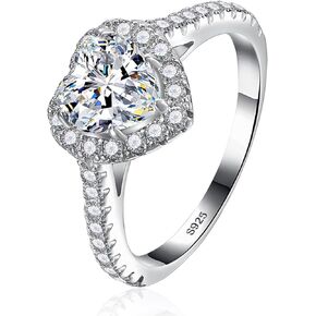 1.2Carat Women Halo Moissanite Promise Rings for her Moissanite Engagement Ring 925 Sterling Silver Moissanite Wedding Ring Moissanite Ring for Women Simulated Diamond RingsSize 5-9