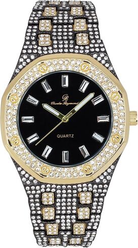 Charles Raymond Bling-ed Out Rapper's Luxury Hip Hop Mens Watch - Stand Out in Your Crew with This Bling Timepiece seen from Miles Away - 10227FAM in Saudi Arabia
