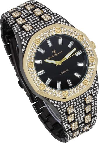 Charles Raymond Bling-ed Out Rapper's Luxury Hip Hop Mens Watch - Stand Out in Your Crew with This Bling Timepiece seen from Miles Away - 10227FAM in Saudi Arabia
