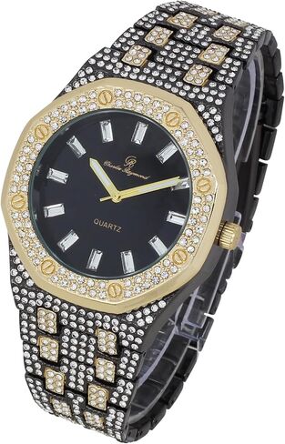 Charles Raymond Bling-ed Out Rapper's Luxury Hip Hop Mens Watch - Stand Out in Your Crew with This Bling Timepiece seen from Miles Away - 10227FAM in Saudi Arabia