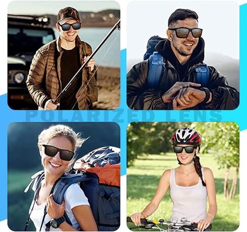 ويفيانغ نظارة شمسية بعدسات مستقطبة للرجال للقيادة والرياضة، نظارات شمسية مستطيلة فينتاج للرجال والنساء in Kuwait