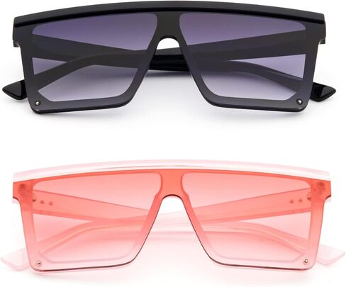 نظارات شمسية من ANDOILT للنساء والرجال بطبقة علوية مسطحة كبيرة الحجم للحماية من الأشعة فوق البنفسجية بدون إطار in Kuwait