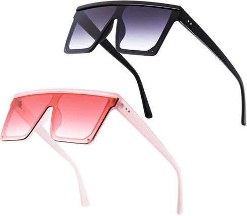 نظارات شمسية من ANDOILT للنساء والرجال بطبقة علوية مسطحة كبيرة الحجم للحماية من الأشعة فوق البنفسجية بدون إطار in Kuwait