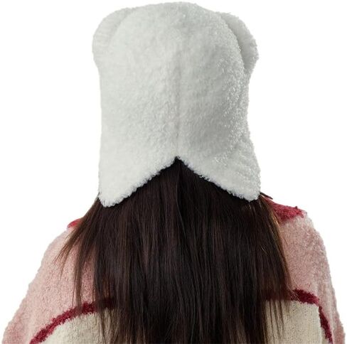Crancious The Human Bear Ears Warm Hat - Y2K Adventure Time Plush Beanie for Women - All-Around Head and Ear. in Kuwait