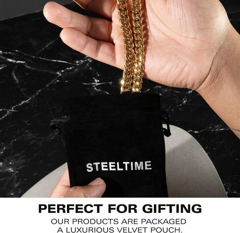 قلادة يد صلاة من الفولاذ المقاوم للصدأ مطلية بالذهب عيار 18 قيراط من Steeltime مع قلادة على شكل صندوق مقاس 24 بوصة in Saudi Arabia