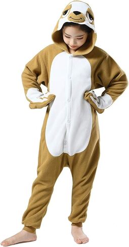 Polyster Unisex Child Pajamas Halloween Animal Cosplay Red Panda Costume Chirstmas Anime One-Piece Onesie for Girls Boys 10-12 Years (10(125#), Red Panda) in Kuwait