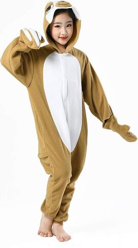 Polyster Unisex Child Pajamas Halloween Animal Cosplay Red Panda Costume Chirstmas Anime One-Piece Onesie for Girls Boys 10-12 Years (10(125#), Red Panda) in Kuwait