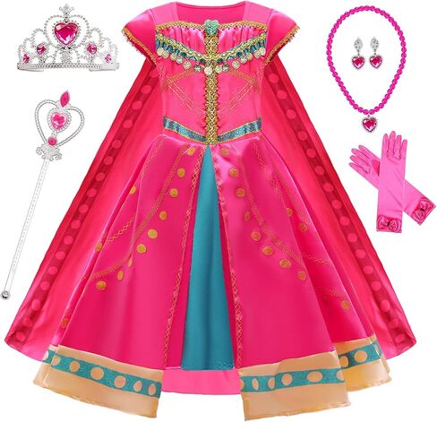 أزياء الهالوين الفاخرة للفتيات من Mecamelon ذات اللون العربي الوردي مع إكسسوارات in Kuwait