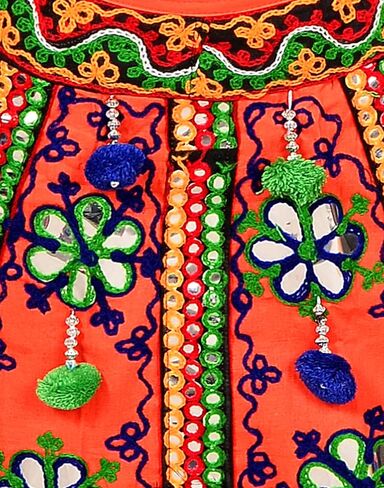 فستان AHHAAAA للفتيات مصنوع من القطن فستان Radha Leghnga Choli Chania Choli مع مجموعة Dupatta 002 in Kuwait