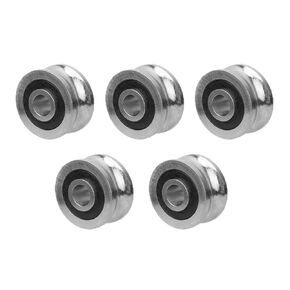 5 Pack U Groove Bearing Roller Wheel Rolling Track Guide Double Row GCr15 Chrome Steel Rail SG15 for Pulley Motion System Router Crafter Embroidery Laser Engraving Cutting Machine 5x17x8mm