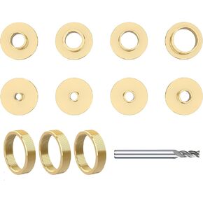 11 Pcs Precision Brass Router Template Bushing Guides Sets and 1/4" Shank Woodworking Router with Carrying Case, Fits Porter Cable Style Router Sub Bases