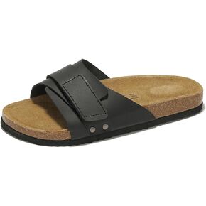 Genuine Leather Sandals Women Comfortable Vacation Essentials Women Footwear, Women's Sandals w/Memory Foam Insole - Slip On Slides Womens Sandals (Wren)