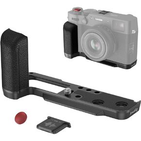 SmallRig X100VI / X100V Handgrip L-Shape Grip with Quick Release Plate for Arca, Lightweight Silicone Side Handle, Shutter Button and Hot Shoe Cover for FUJIFILM X100VI / X100V Cameras (Sliver) - 4555
