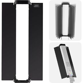 NEEWER Metal Barndoors for BH30S Light Stick, Two Flap Aluminum Alloy Foldable Barn Doors for LED Light Wand Tube Light, Easy Installation for Light Shape Light Spill Control, CT-3