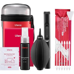 مجموعة تنظيف الكاميرا الاحترافية ULANZI CO26 لكاميرات APS-C، مجموعة تنظيف عدسات الكاميرا المحمولة، مسحة تنظيف المستشعر، قلم العدسة، منفاخ الهواء، قماش التنظيف، منظف سائل مع حقيبة حمل in Kuwait