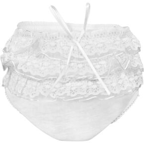 Baby Girls Newborn Cotton Rhumba Ruffle Lace Panty - Diaper Cover Bloomer