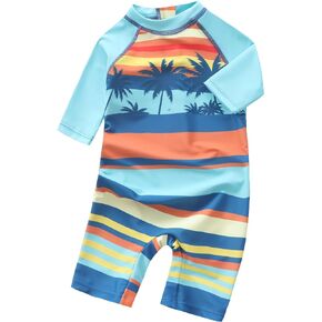 Baby Toddler Boys Rash Guard Sunsuits for Boys One Piece Swimsuits UPF 50+ Short Sleeve Bathing Suits Beachwear
