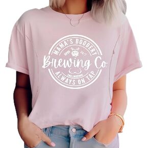 Women Maternity Shirt Comfort Colors Breastfeeding Nursing Friendly Zip Tshirt Mama's Boobery Always On Tap Tops in Kuwait