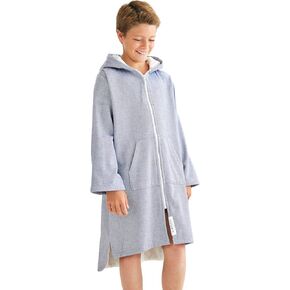 SAMMIMIS Hooded Towels for Kids with Terry Lining, Zip, & Pockets - Turkish Cotton for Beach, Swim, Pool & Daywear - Ideal Gift for Boys & Girls (Navy/White, S)