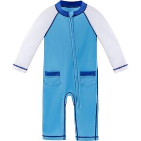 Baby Swimsuit UPF 50+ Sun Protection One Piece Zipper Beach Swimwear for Little Boys Girls Toddler