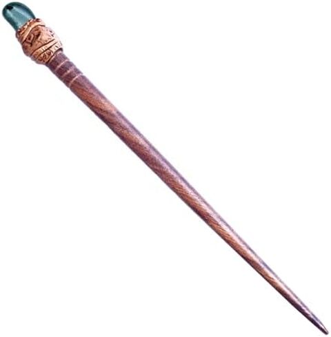 Natural Tumbled Healing Gemstone Crystal Wooden Hair Stick Handmade Gifts Boho Reiki by Smoky Quartz (Amethyst Raw) in Saudi Arabia