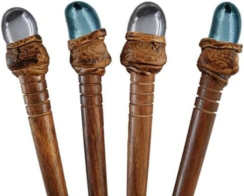 Natural Tumbled Healing Gemstone Crystal Wooden Hair Stick Handmade Gifts Boho Reiki by Smoky Quartz (Amethyst Raw) in Saudi Arabia