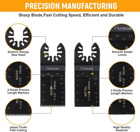 Hoteche 21Pcs Oscillating Tool Blades Set - Wood, Metal, and Sanding Accessories Kit for Multitool in Saudi Arabia