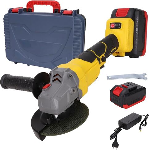 Angle Grinder 21V Max Battery,10000RPM Brushless Motor Grinder Tool,4-1/2" Blade Electric Grinders Power Tools with Grinding Wheels, Flap Disc and Auxiliary Handle in Saudi Arabia