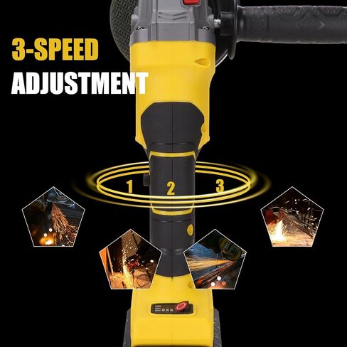 Angle Grinder 21V Max Battery,10000RPM Brushless Motor Grinder Tool,4-1/2" Blade Electric Grinders Power Tools with Grinding Wheels, Flap Disc and Auxiliary Handle in Saudi Arabia