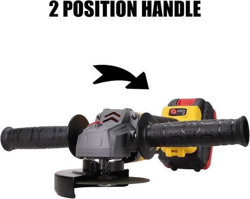Angle Grinder 21V Max Battery,10000RPM Brushless Motor Grinder Tool,4-1/2" Blade Electric Grinders Power Tools with Grinding Wheels, Flap Disc and Auxiliary Handle in Saudi Arabia