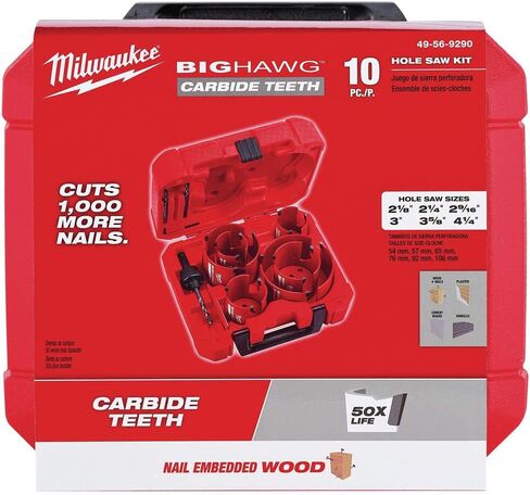 Milwaukee 49-56-9290 10 PC BIG HAWG Hole Saw w/Carbide Teeth Kit New in Saudi Arabia