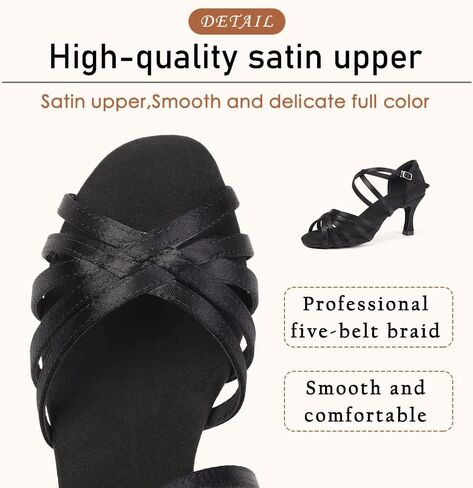 أحذية SWDZM للسيدات من الساتان للرقص اللاتيني، أحذية رقص السالسا والتز، موديل 1213DB in Kuwait