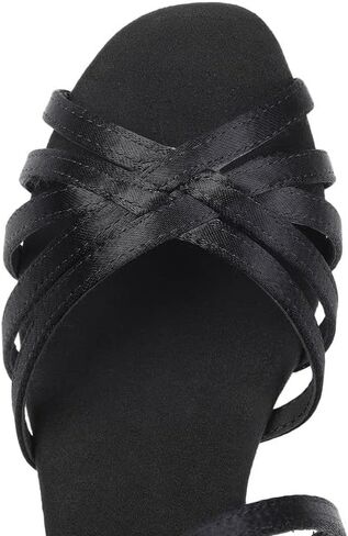 أحذية SWDZM للسيدات من الساتان للرقص اللاتيني، أحذية رقص السالسا والتز، موديل 1213DB in Kuwait